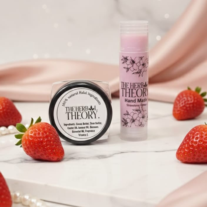 Lip Balm (Strawberry Flavor) cocoa butter, Shea Butter & Almond Oil Blend