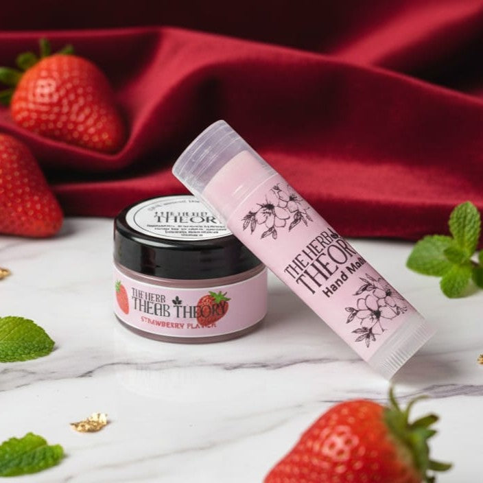 Lip Balm (Strawberry Flavor) cocoa butter, Shea Butter & Almond Oil Blend